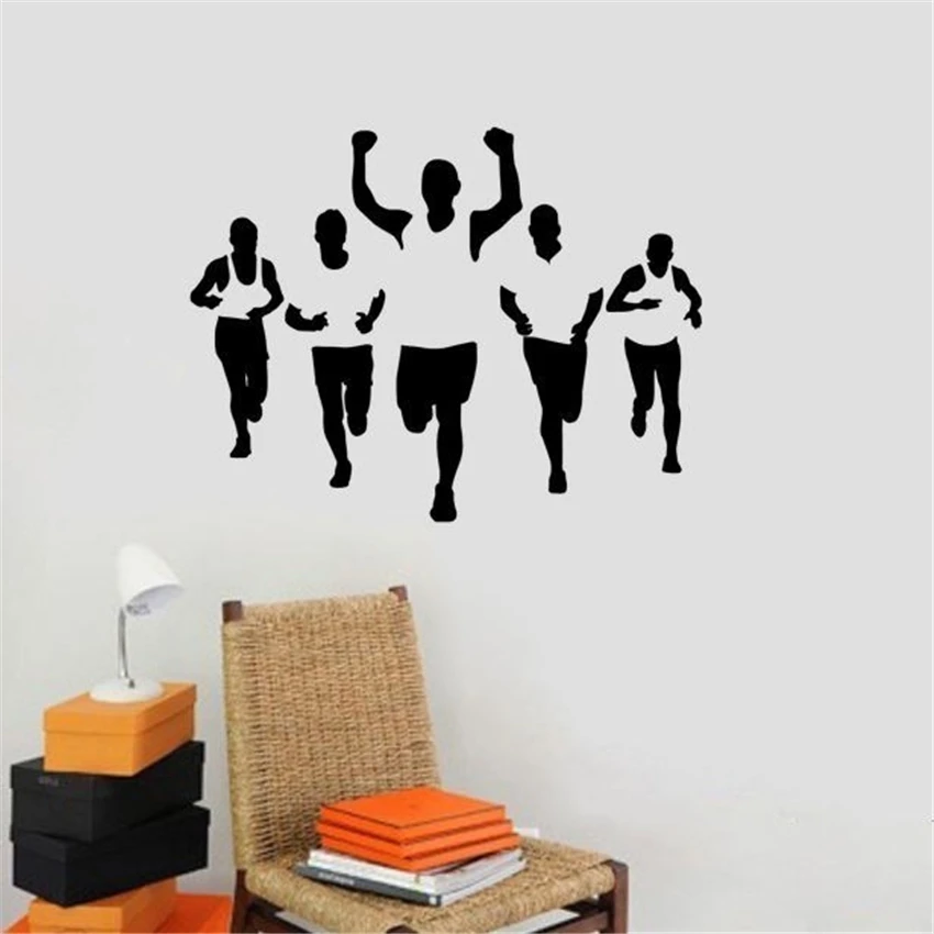 

Sport Man Run Athletic Wall Sticker Sporting Gym Wall Decal Fitness Vinyl Wall Sticker For Home Art Decoration M385