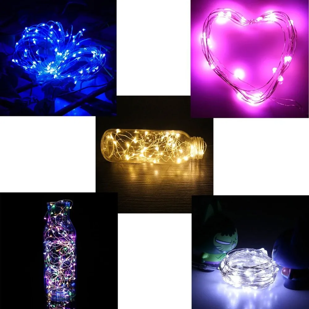 3 м 30 LED на батарейках светодиодные медные провода гирлянды для рождественской