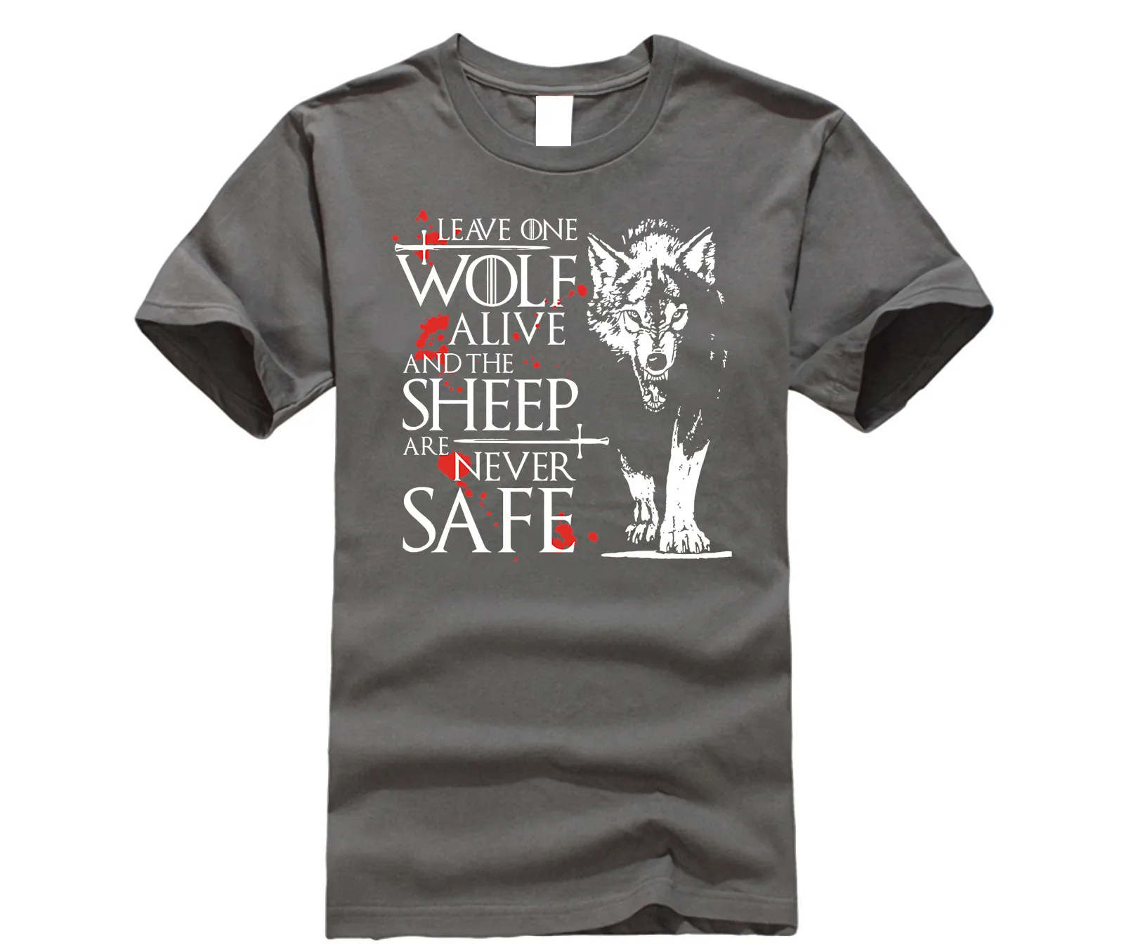 Leave One Wolf Alive-Arya Игра престолов Старк Цитата вдохновленная футболка Летняя с