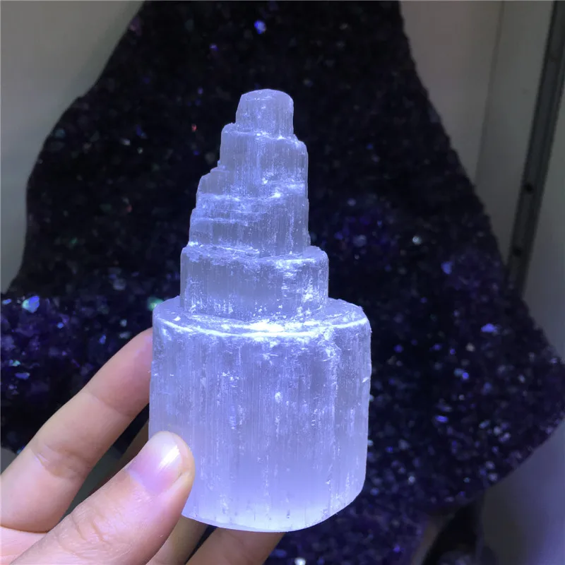 

Spiritural purification stone natural selenite wand reiki healing crystals tower mineral raw gem meditation for home decoration