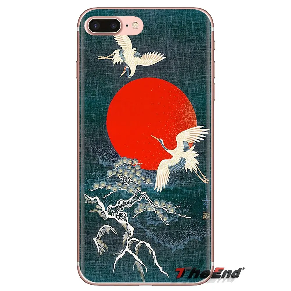 Japanese style Crane Fuji Mountain Wave Transparent TPU Cases For Huawei Mate Honor 4C 5C 5X 6X 7 7A 7C 8 9 10 8C 8X 20 Lite Pro |