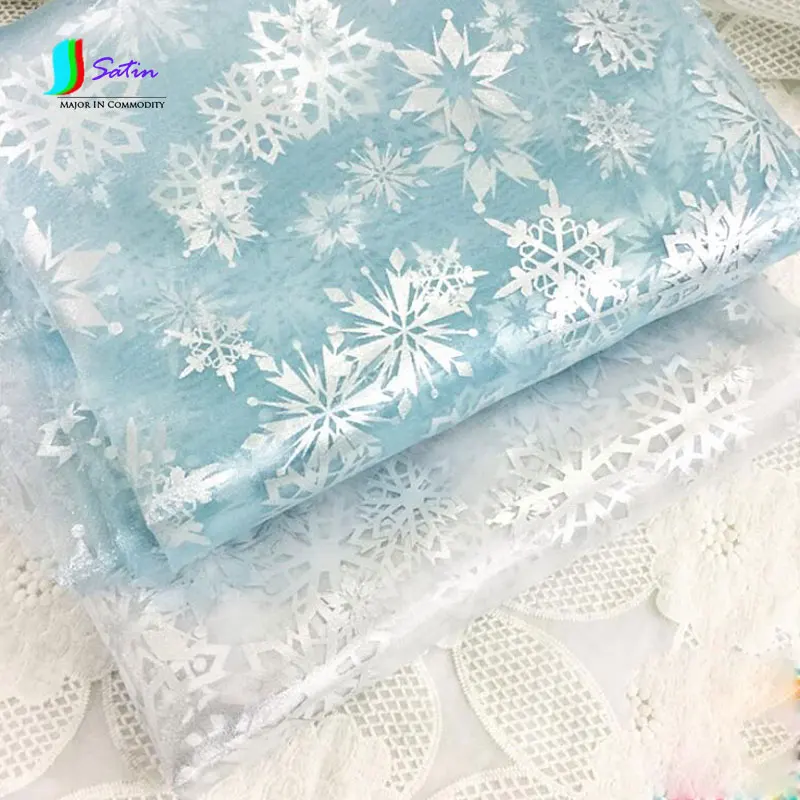 Рождественская трикотажная бронзовая ткань Снежный принт мультфильма Холодное