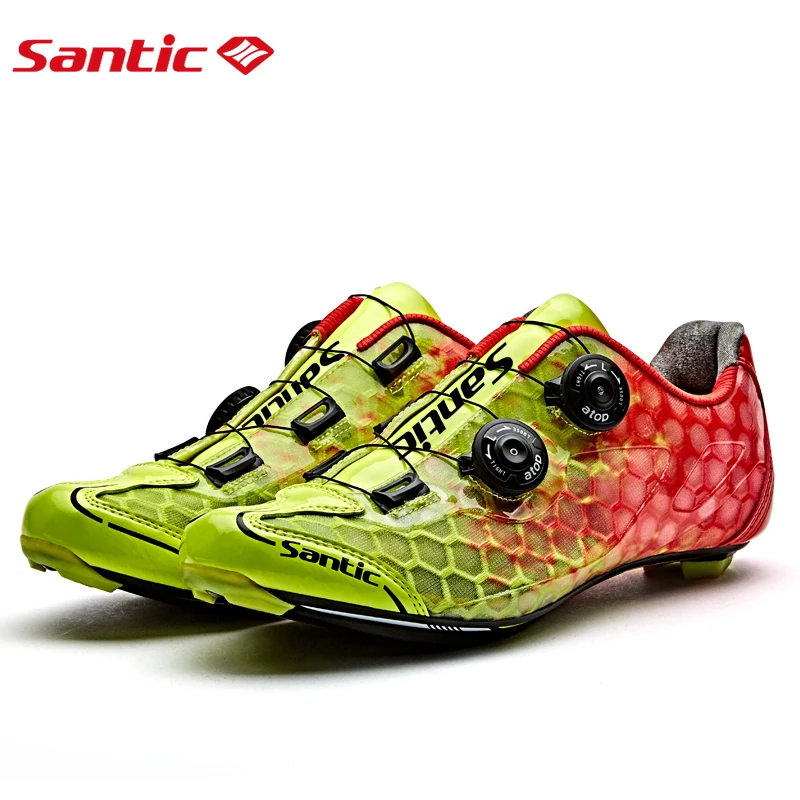 SANTIC Pro Дорожная обувь для велоспорта дышащая из углеродного волокна спортивные