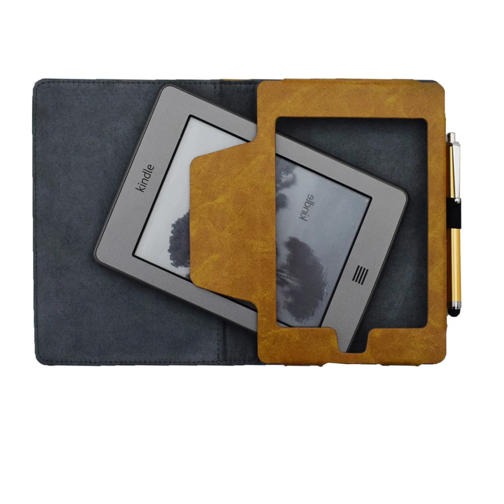 Чехол-книжка из искусственной кожи с откидной крышкой для Amazon kindle touch(2011 2012) Электронная книга kindle Модель: D01200 Защитный Чехол+ пленка+ стилус