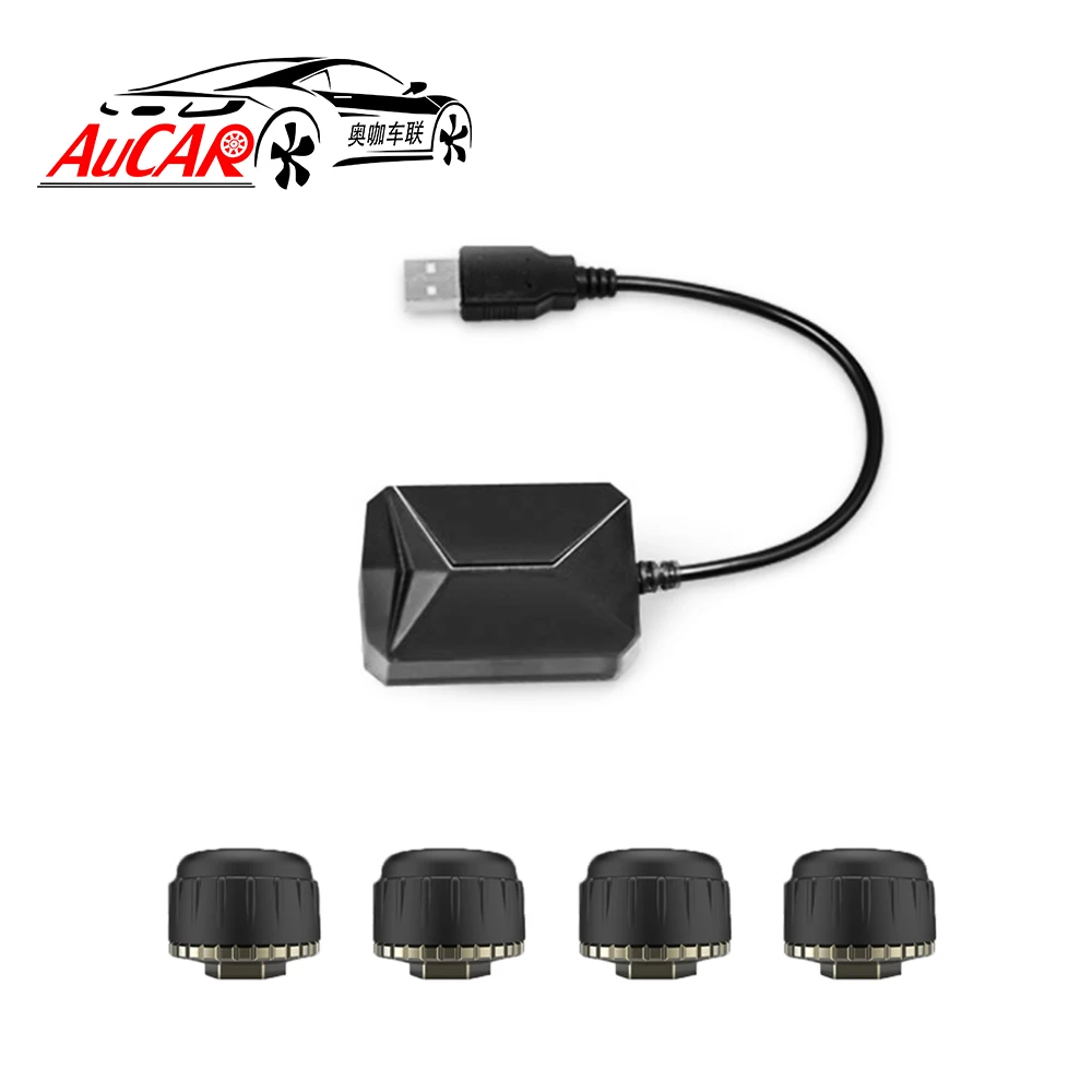 AuCAR USB интеллектуальные встроенные внешние датчики система контроля давления в шинах TPMS подходит для всех Android автомобильный навигатор