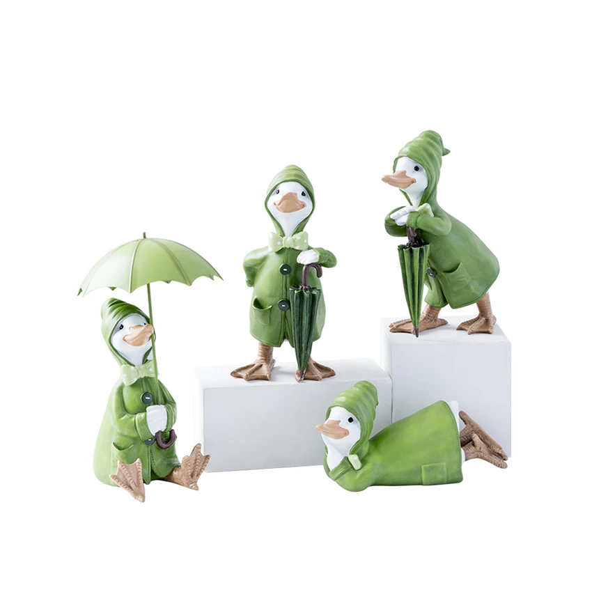 

Europe Cute Animal Resin duck Miniatures Figurine Craft Bonsai fairy Garden Home wedding Decor tabletop Furnishing articles