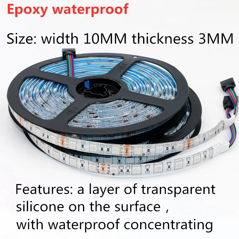 Фото DC12V5050LED световая полоса эпоксидная водонепроницаемая цветная версия телесного DC12V5050LED световая полоса эпоксидная водонепроницаемая цветная версия телесного