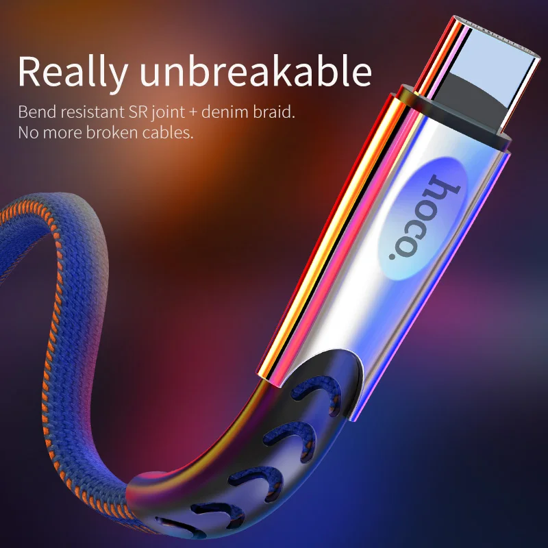 HOCO USB C кабель для Xiaomi Mi 8 A1 F1 huawei P20 прочный цинковый сплав usb type быстрой зарядки samsung