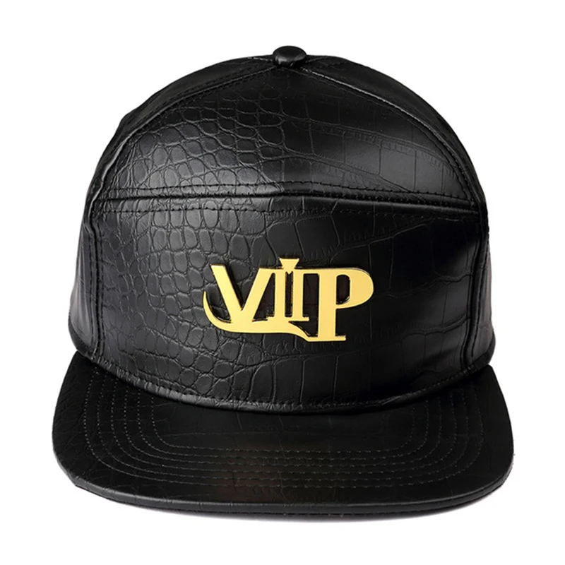 Missfox хип хоп 18k позолоченные Vip буквы плоские поля с крокодиловым узором золотые