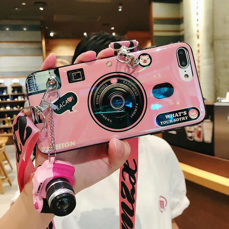 Чехол для телефона с рисунком камеры чехол Huawei P9 p10 p20 p30 pro lite plus 8 8SE 9 ремешком и