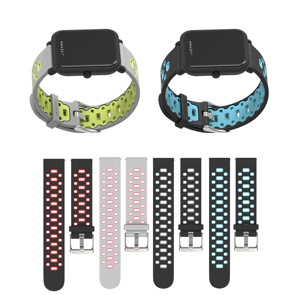 Mijobs 20 мм Amazfit ремешок силиконовый ремешок PC чехол для Xiaomi Huami Amazfit GTR Bip BIT PACE Lite GTS Молодежные умные часы Correa