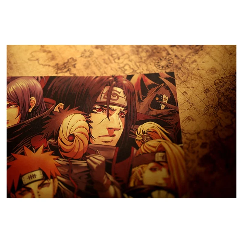 Винтаж мультфильм аниме постер Naruto бар Детская комната Домашний декор комиксы Наруто ретро крафт-бумага живопись