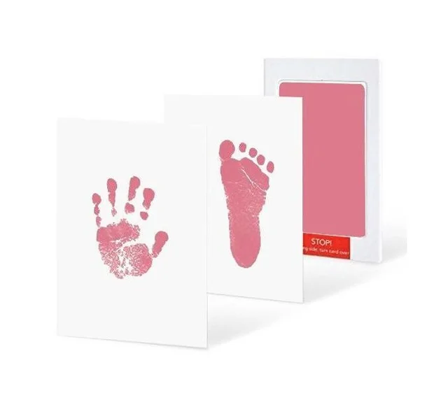pink Отпечаток руки ребенка след нетоксичный новорожденный отпечаток руки Inkpad водяной знак Детские сувениры литье глиняные игрушки подарок Детские сувениры - Цвет: pink