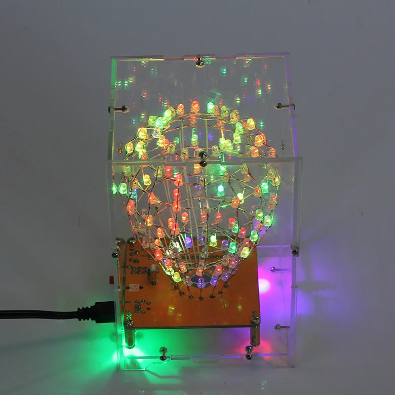 RGB светодиодный кубический шар DIY красочный светодиодный светильник куб шар креативный электронный комплект пульт дистанционного управления DIY ночной Светильник s