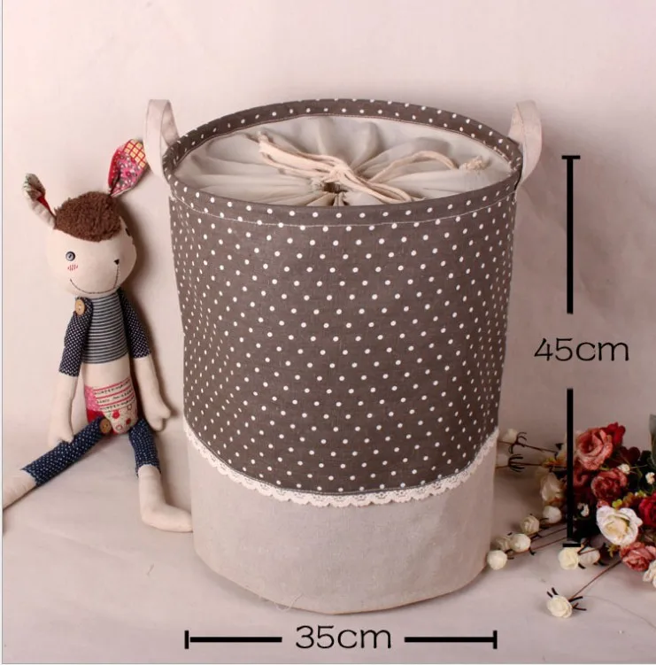 2 шт./лот Zakka Drawstring корзина для хранения пасторальная точка луч порт cesto de roupa