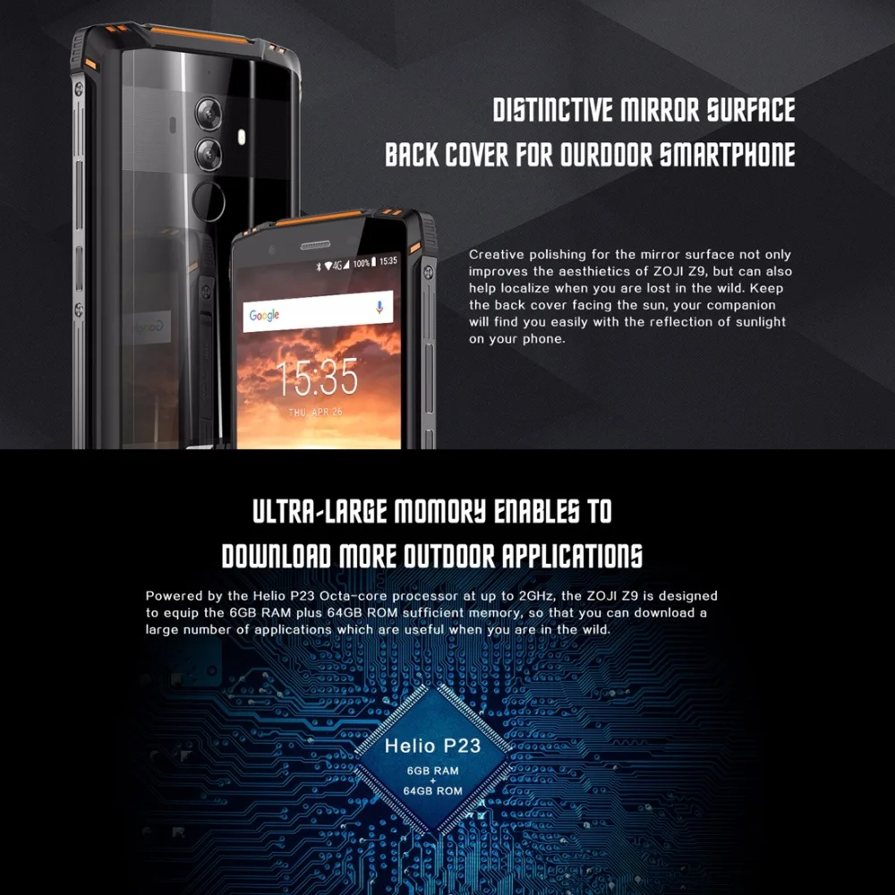 HOMTOM ZOJI Z9 смартфон с 5 7 дюймовым дисплеем 6 ГБ 64 IP68 5500 мАч Android 8 1|Смартфоны| |