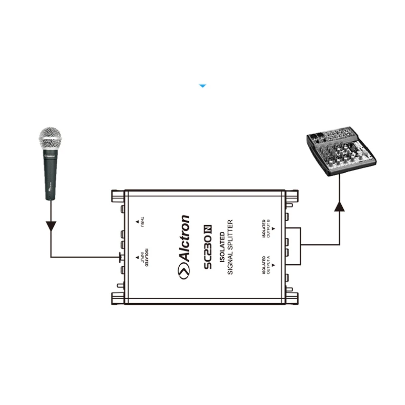 Alctron SC230N Профессиональный DI Box микрофон сплиттер Сплит мужской Микрофон XLR вход на 2 XLR выход