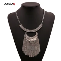 lzhlq statement chain tassel pendants maxi necklaces boho choker collares collier female women jewelry