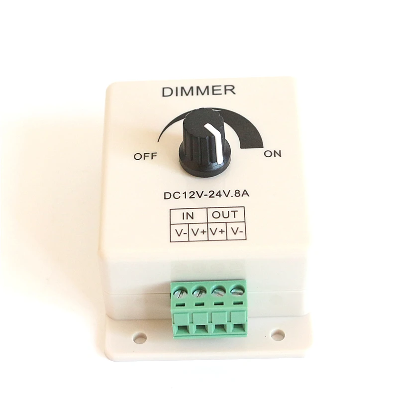 Высокое качество Пластик AC/DC 12-24 V 8A 192 W Макс светодиодный диммер 0- светодиодный с регулируемой яркостью контроллер для Светодиодный светильник/Светодиодные ленты света