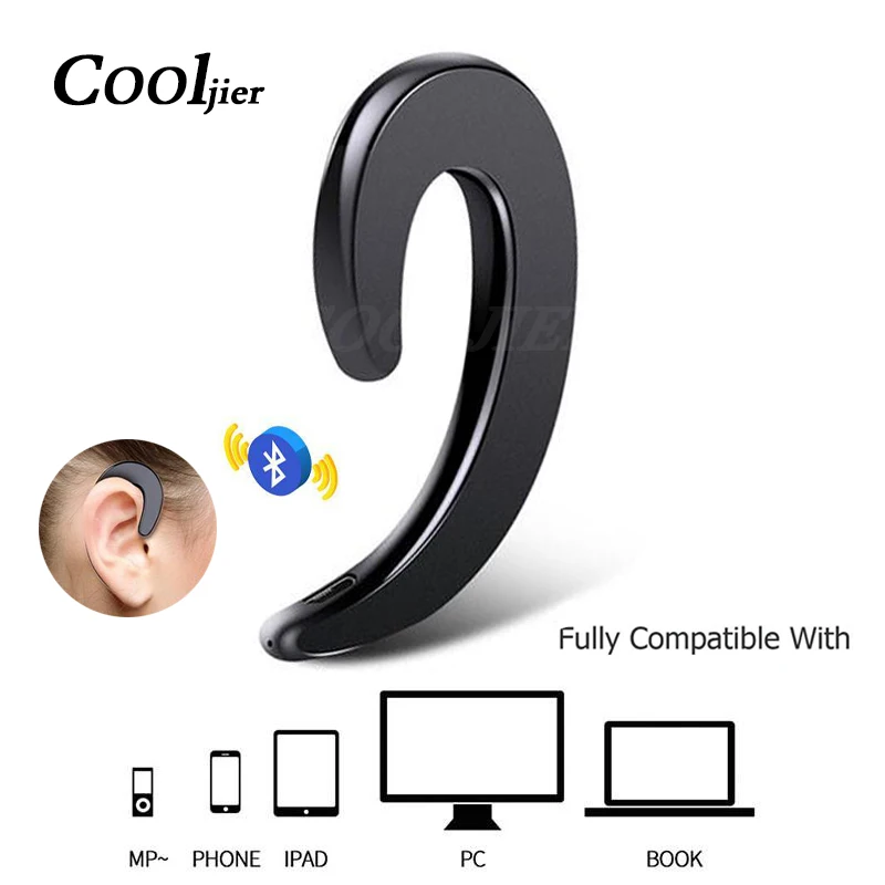 COOLJIER бас беспроводные наушники ушные крючки безболезненная Bluetooth гарнитура спортивные наушники для xiaomi iPhone samsung fone de ouvido