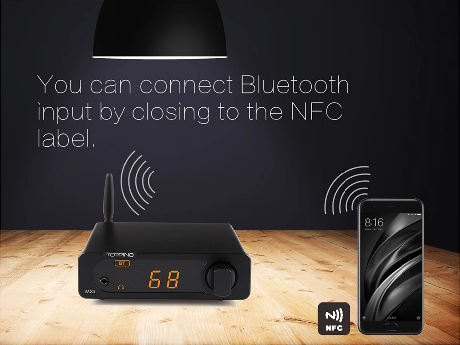 TOPPING MX3 Bluetooth цифровой усилитель USB коаксиальный волоконный декодер встроенный DAC Amp автоматический переключатель NFC 257 мВт* 2 24bit192KHz