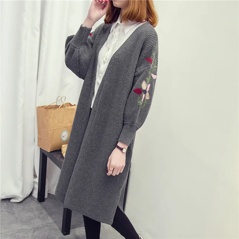 2017 Весенний новый свитер с маленькой вышивкой женский свободный кардиган F1732|loose