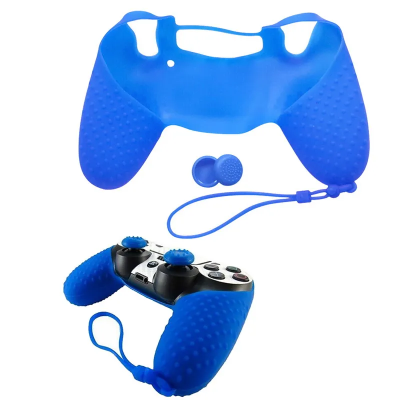 Новое поступление 2018 синий силиконовый чехол + крышки джойстика для контроллера