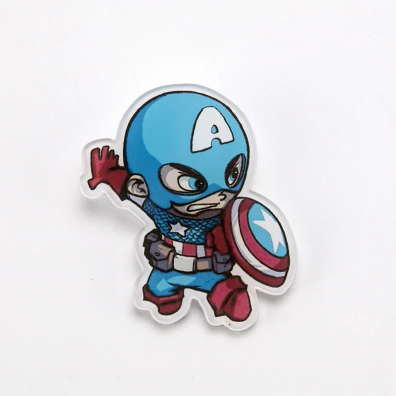 Captain America Marvel Badges Avengers Brooch Pins Thor Pin Movie Endgame Jewelry Iron Man Captain America Spiderman Brooches For Women Men Gift - Окраска металла: Captain America