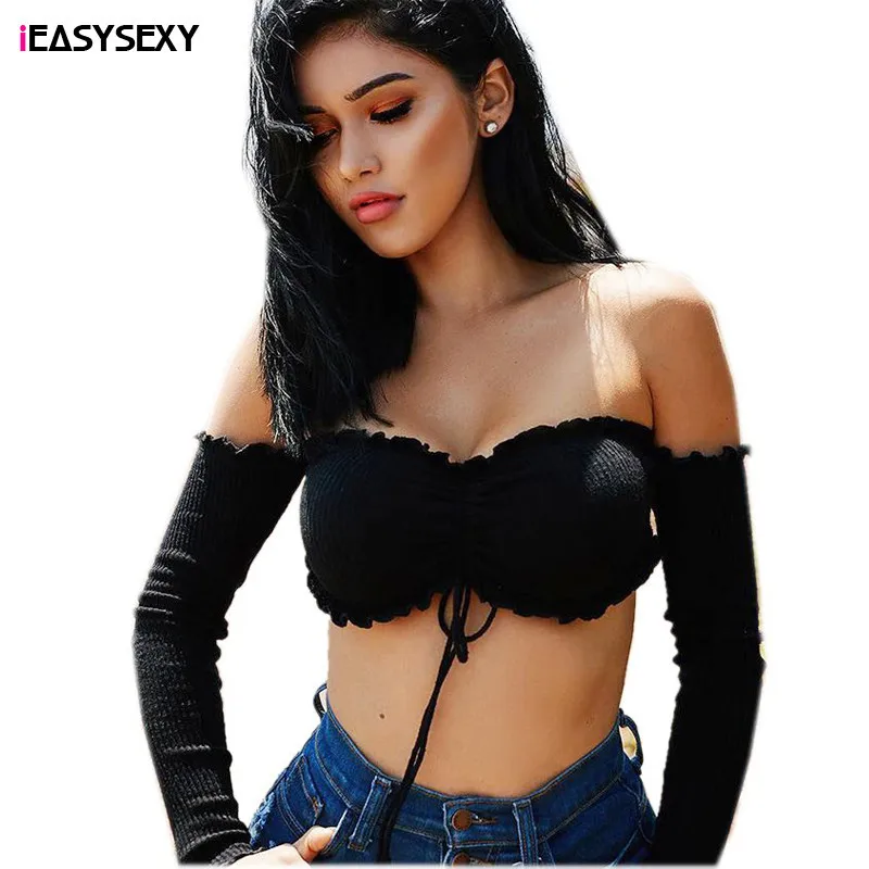 IEASYSEXY Клубная одежда футболка с длинными рукавами пикантные Регулируемая бюстье