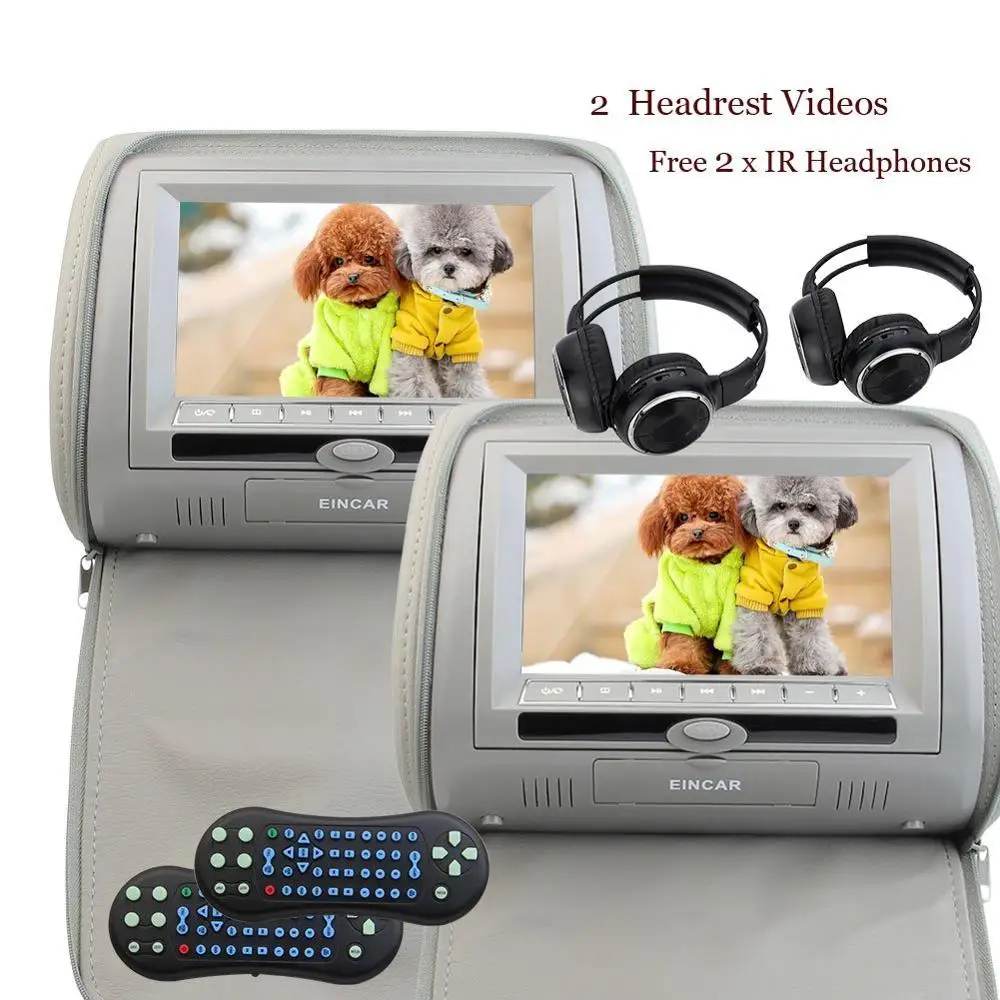 Автомобильный DVD/мультимедийный подголовник видеоплеер с 2 ИК инфракрасными