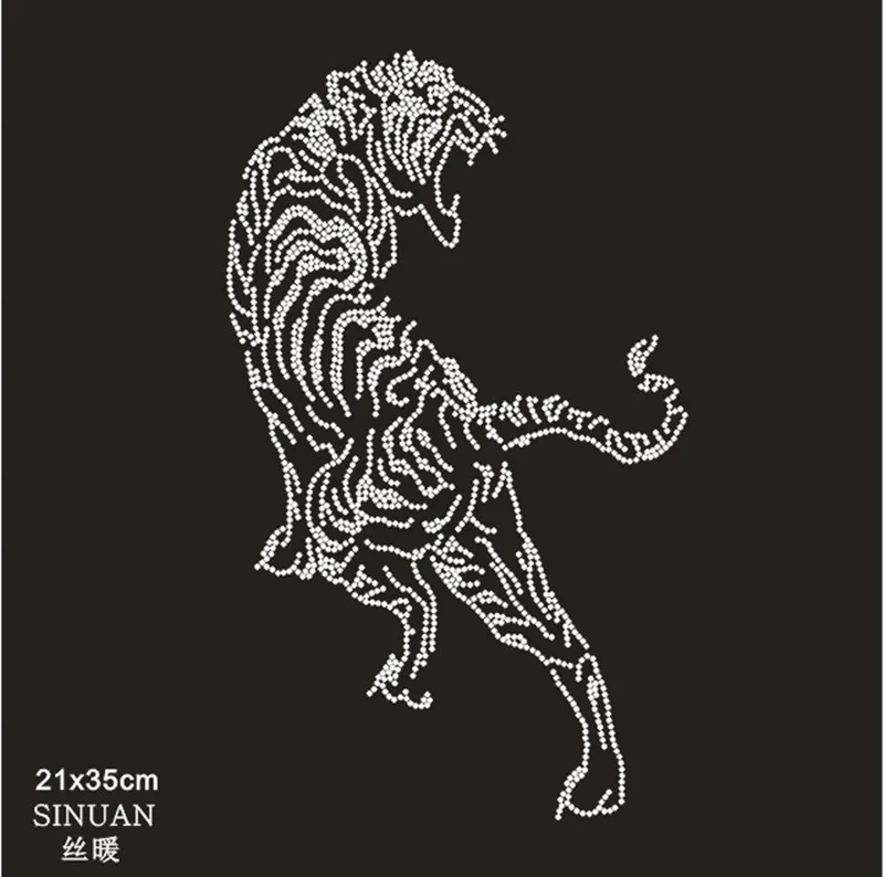 Тигр Стразы термотрансферный дизайн футболка Горячая фиксация Пользовательские