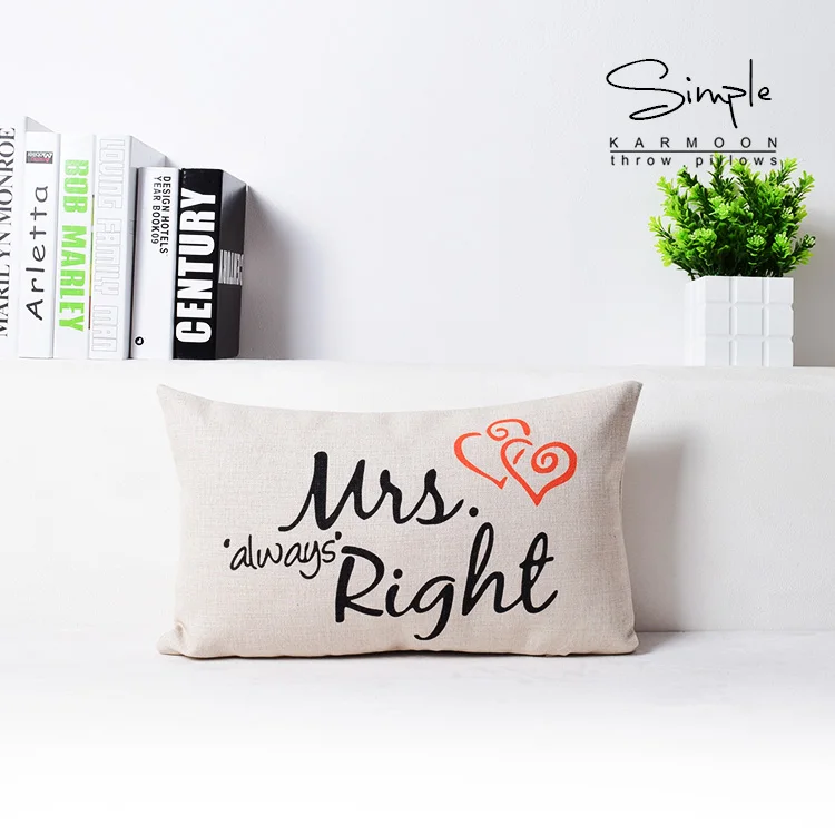 Mr Mrs Подушка Чехол mr. Right всегда прав чехол для поясничной подушки s Юбилей