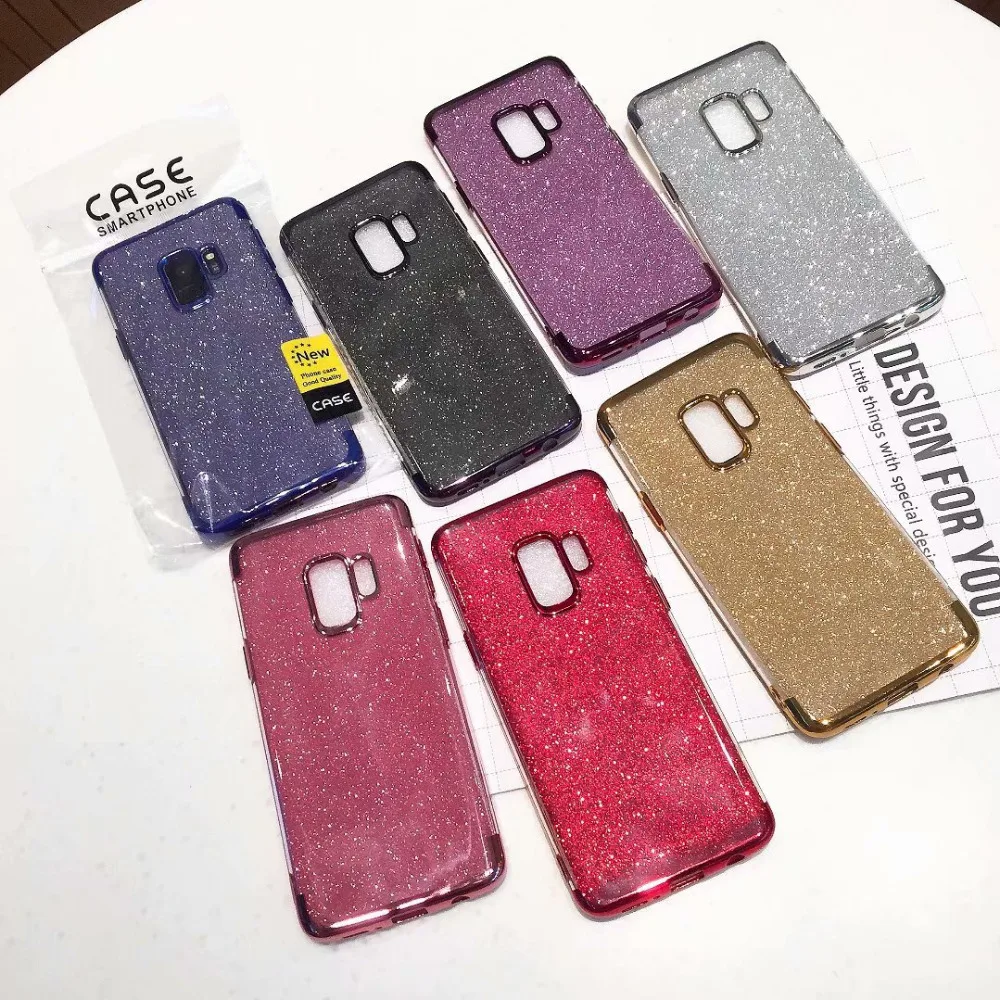 Блестящий чехол из ТПУ с наклейками для Samsung Galaxy S9 S8 Plus S7 S6 Edge J5 J7 A5 A7 2016 J3 A3 2017 A6 A8 2018