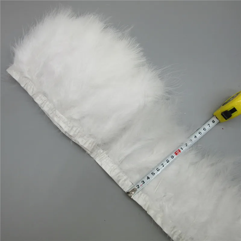 Pa&ntilde;o de poda de plumas de pavo dorado, banda lateral de 10 yardas, 15-18CM, bricolaje, adorno de plumas, artesan&iacute;a decorativa para escenario de Carnaval-3