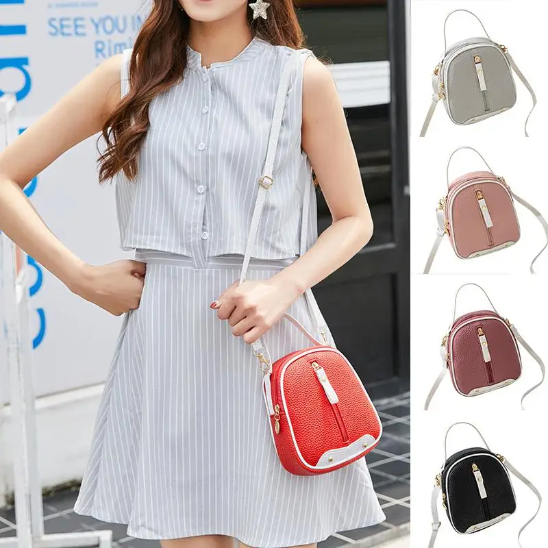 None женская простая сумка с текстурой личи через плечо повседневная сумка|Женские