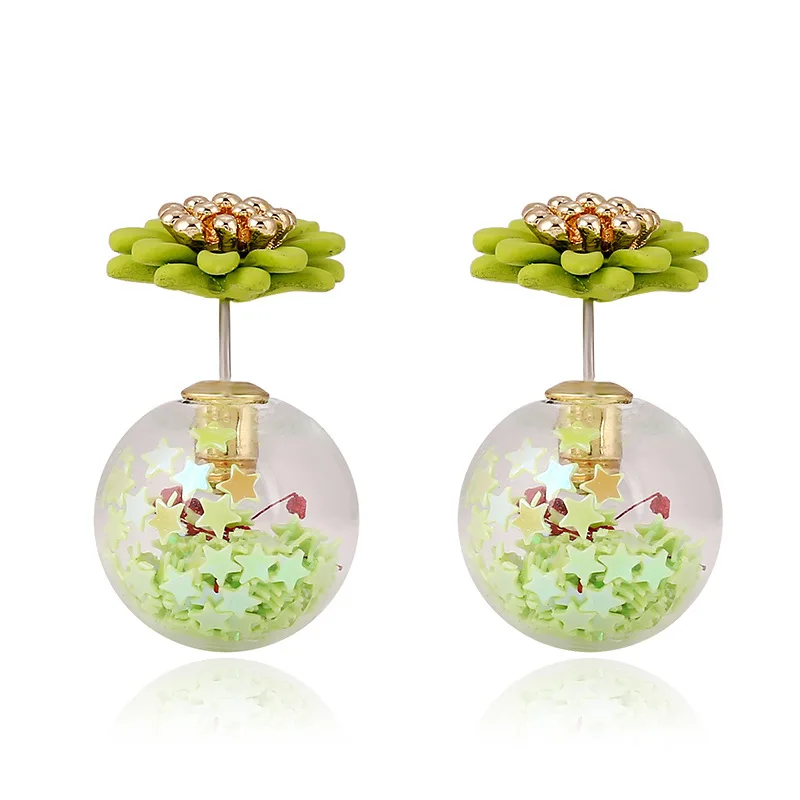 Fashion Hot Selling Glass Colorful Flower Earring Ear Stud with 1pair Free Shipping | Украшения и аксессуары