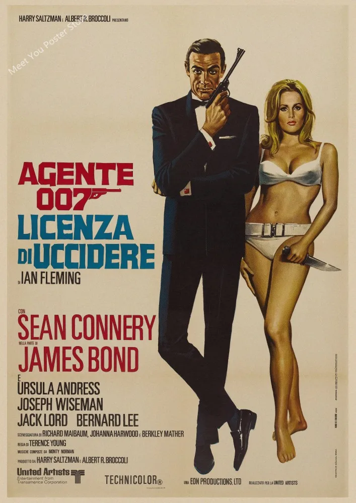 007 James Bond фильм плакат крафт-бумага стена коричневый ВИНТАЖНЫЙ ПЛАКАТ Бар Кафе гостиная плакаты обои домашний Декор подарок A3