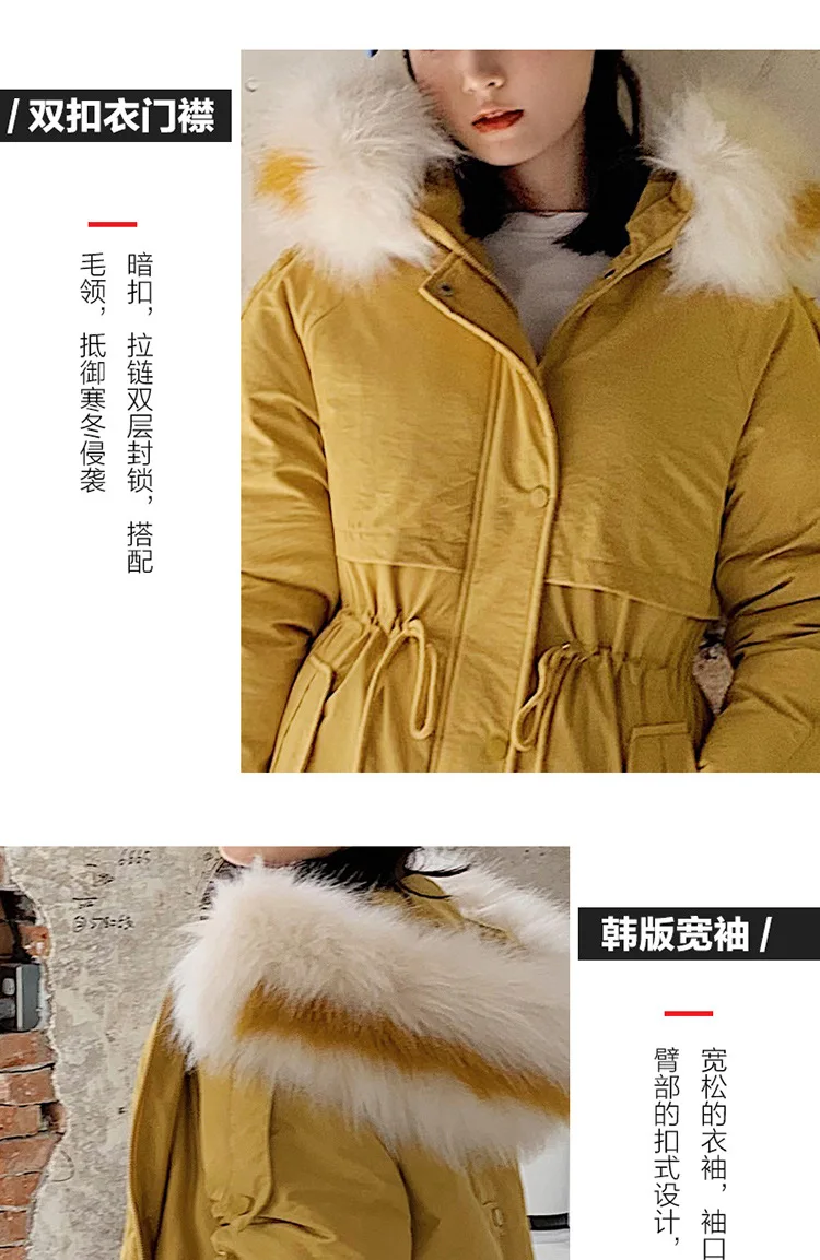 2019 Женское пальто куртка средней длины Женская парка с мехом зимнее плотное