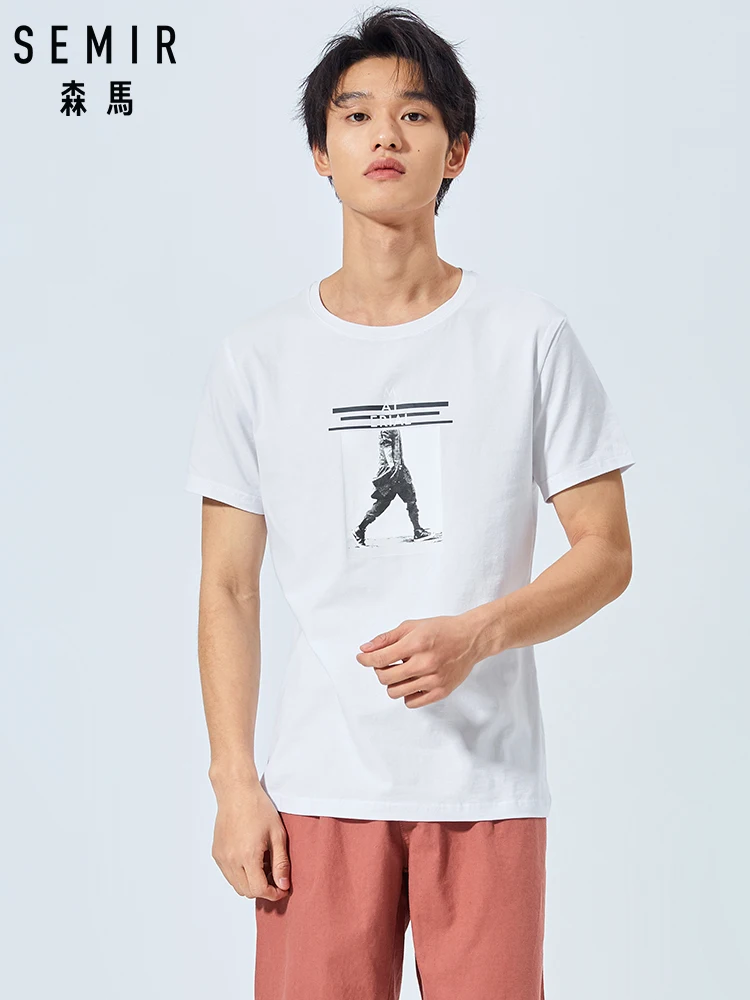 SEMIR мужские футболки летняя модная забавная Футболка с принтом homme Повседневная