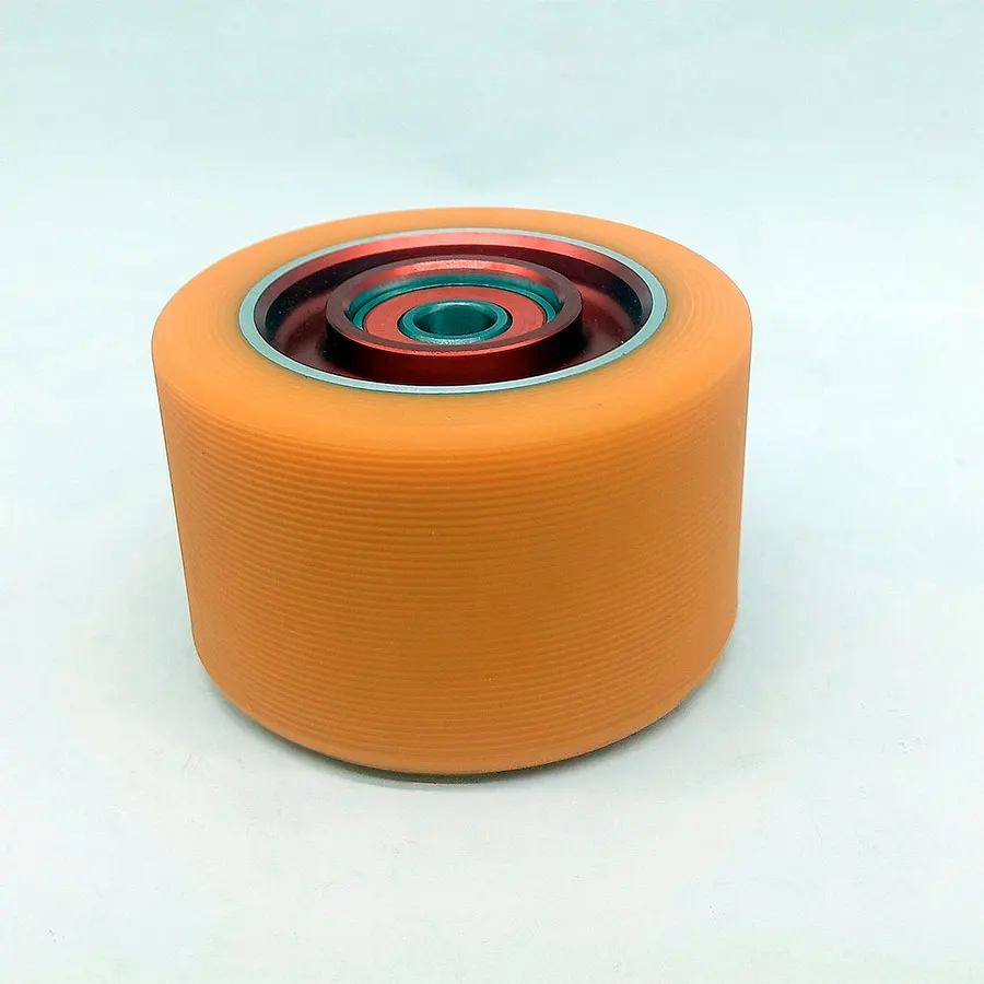 Orange PU Red Hub 8 шт. 62*40 мм высокого качества PU Фристайл встроенные колеса для роликовых коньков с 608 ABEC-9 подшипники аксессуары для скейтборда - Цвет: Orange PU Red Hub