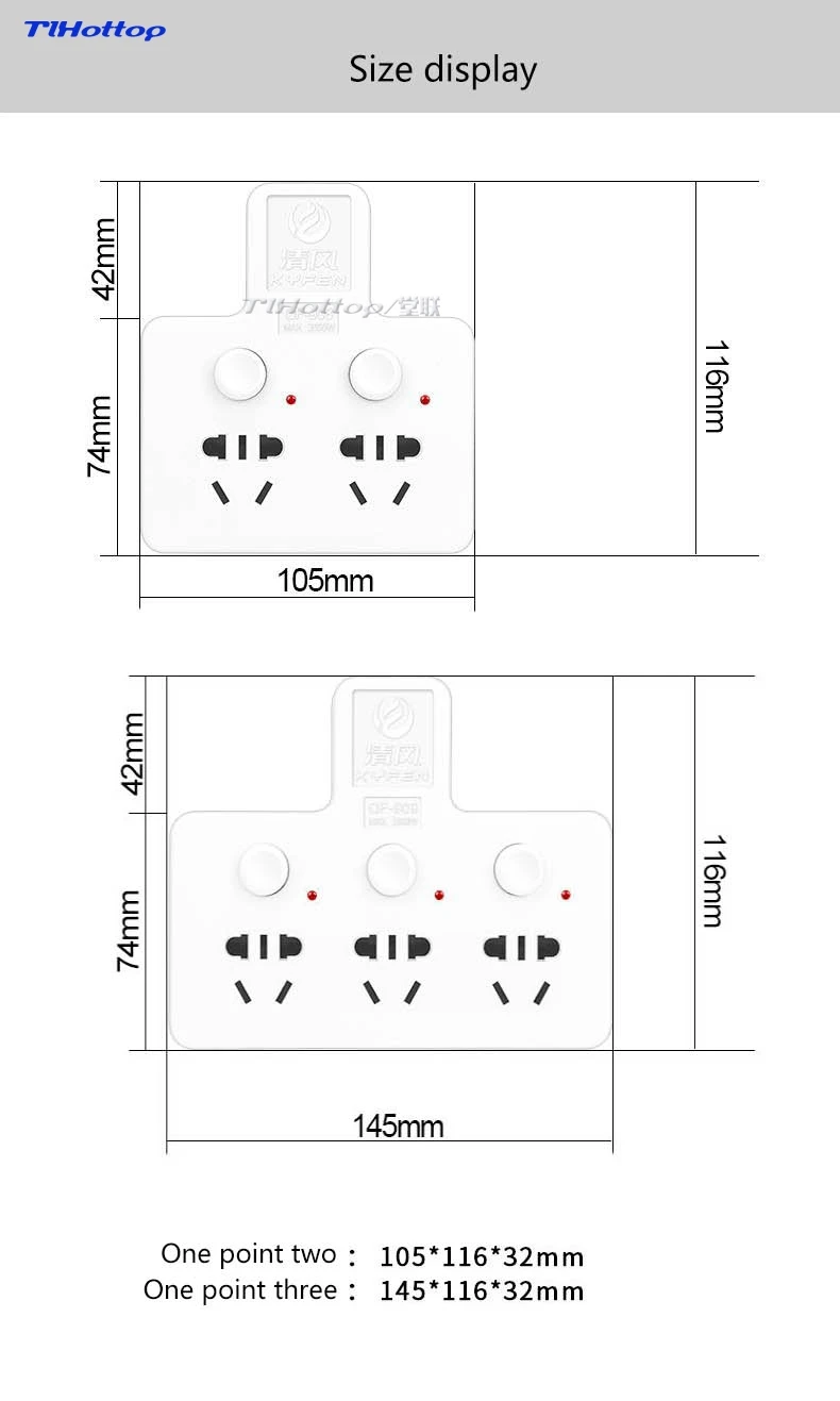 3 in1 белый стены 3Pin AC мощность зарядное устройство Outlet разъем для конвертера, адаптера с выключателем, 1 шт