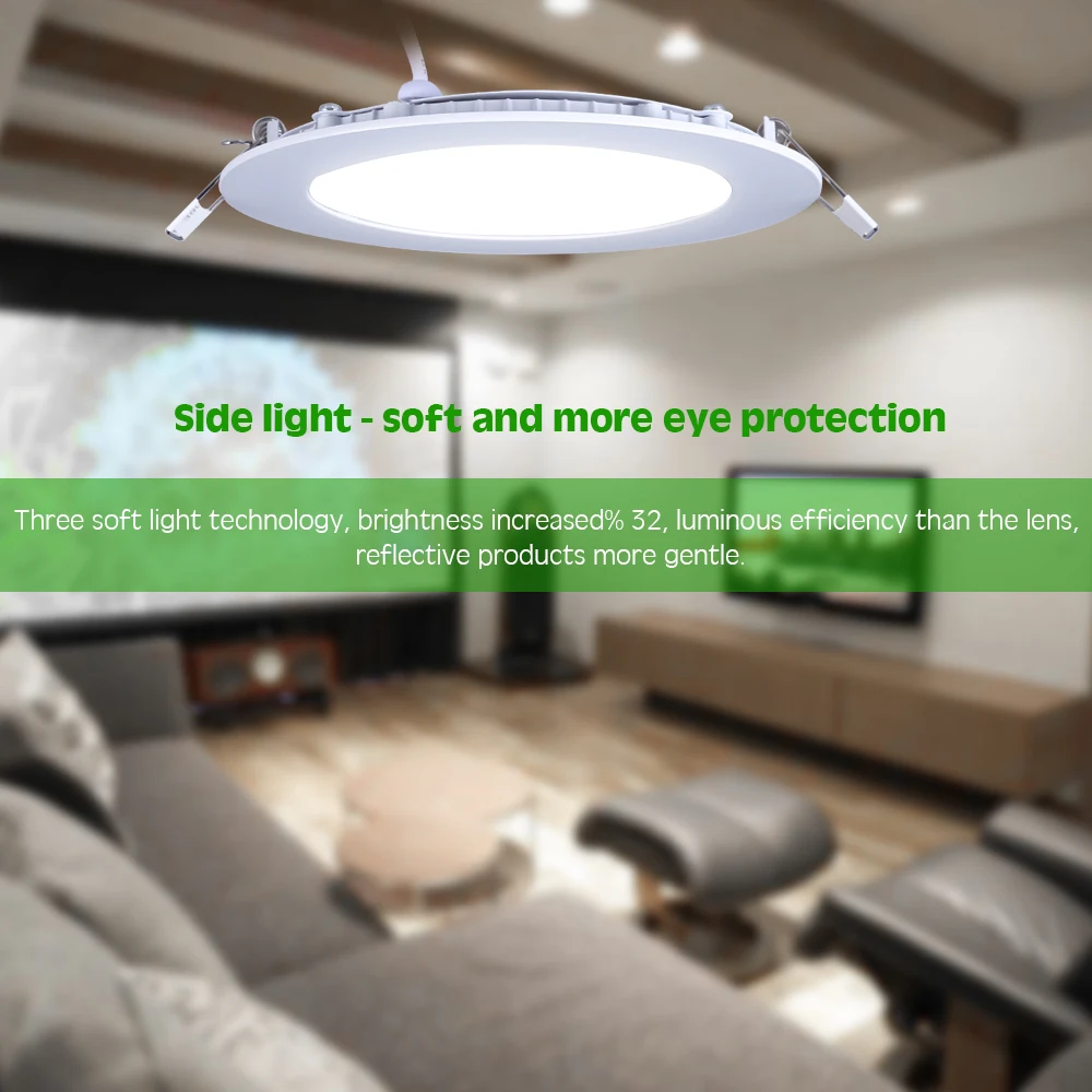 

24W indoor concealed small square round soft light energy-saving LED panel light embedded flat light ultra-thin downlight￥40