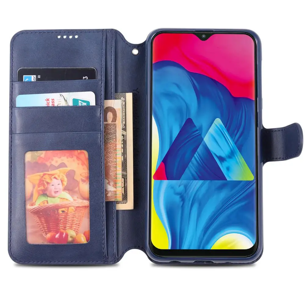 Роскошный кожаный чехол-кошелек для Samsung Galaxy M10 откидной Чехол с отделением карт