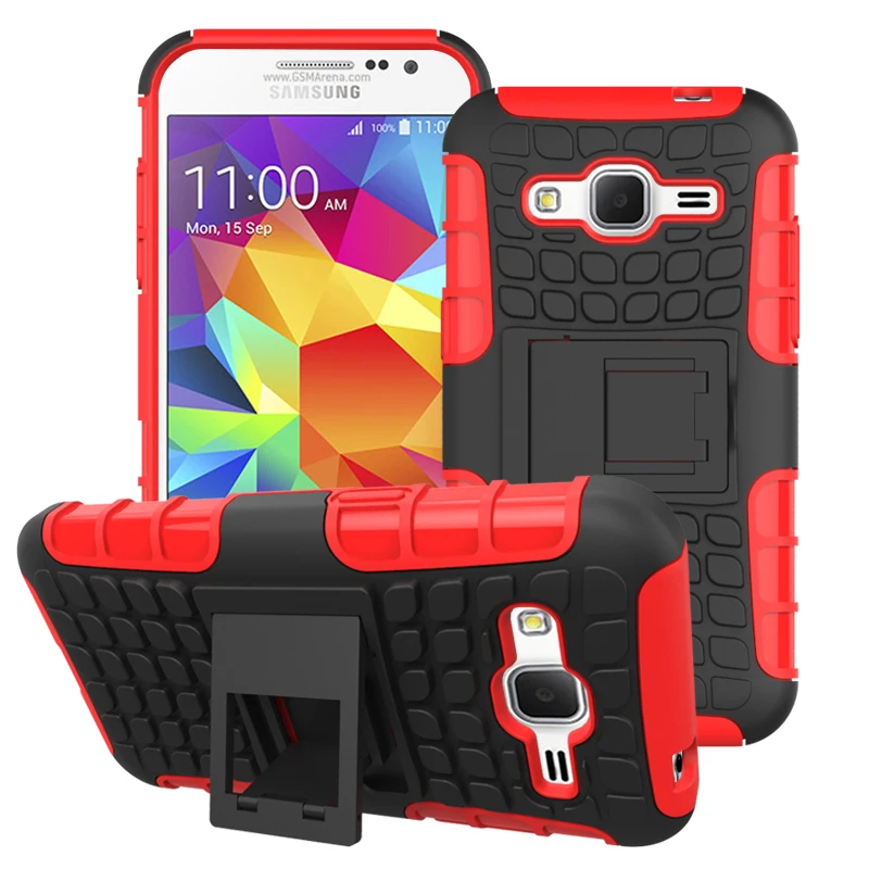 Military Tire grain Rugged Armor hybrid Kickstand phone Cover Case for Samsung galaxy E5 E7 Core Prime G360 Grand G53 |