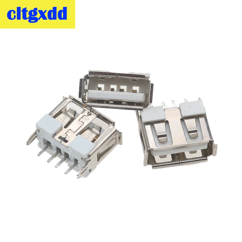 

cltgxdd 2-10pcs 180 Degree USB Female Connector Short Body Vertical USB Data Transmission Charging Interface Female