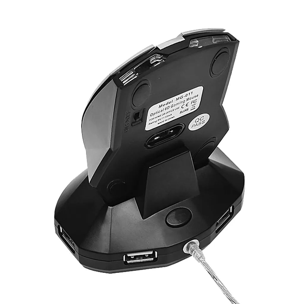 Беспроводная геймерская игровая мышь перезаряжаемая 1600DPI 2.4GH оптическая с базой