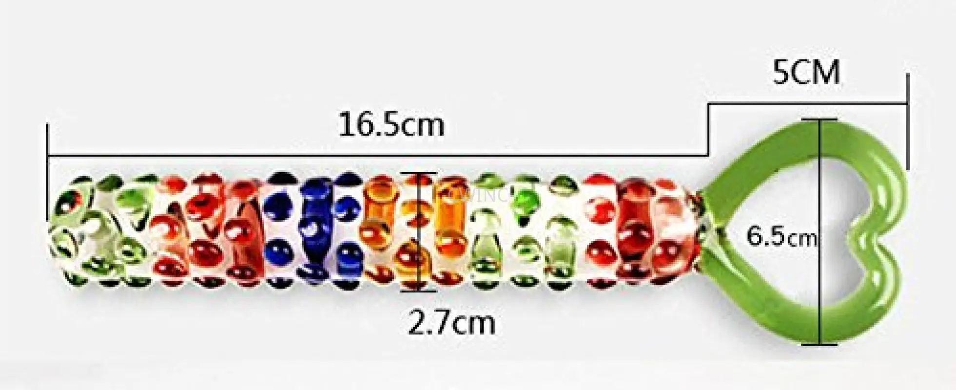 CW0074 Heart Shape Crystal Glass AV Stick with Spots Masturbation Rod Anal Plug | Красота и здоровье