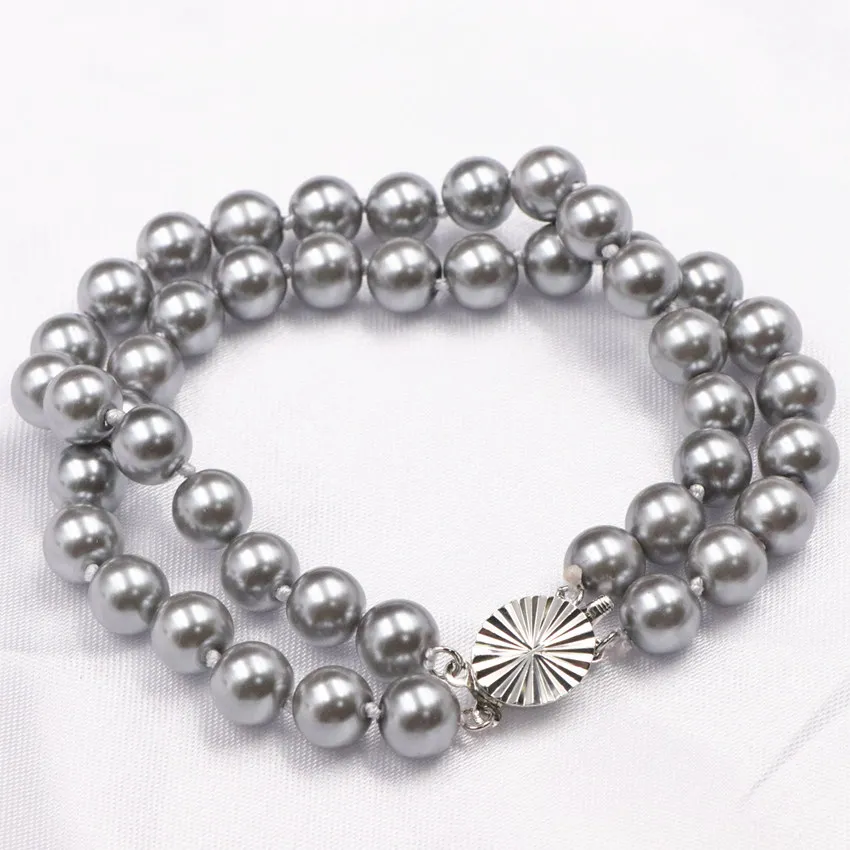 Грация женские 8 мм стеклянные жемчужные бусы ожерелье серьги браслет ювелирный