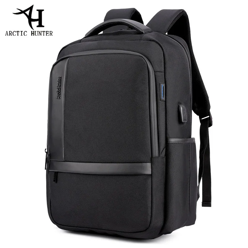 ARCTIC HUNTER, 15,6 дюймов, водонепроницаемый, USB, профессиональный, мужской рюкзак для ноутбука, Повседневный, для ноутбука, мужской, спортивный, для путешествий, сумка для мужчин - Цвет: black