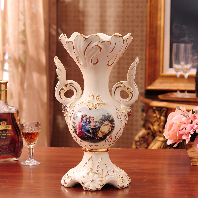 Новая Большая керамическая ваза украшение роскошные европейские Позолоченные